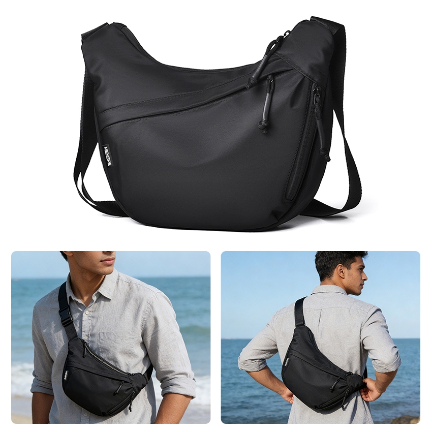 MENSPE Men's Chest Bag Shoulder Bag Large Capacity Shoulder Bag Leisure Shoulder Bag
