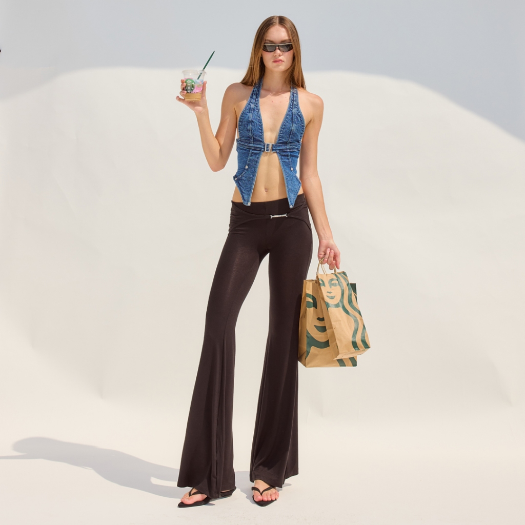 PONY STONE SPIN Stretch flare pants