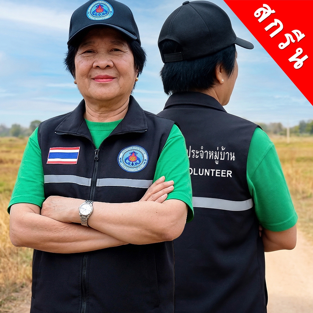 เสื้อกั๊กอสม. ผ้าบาง ใส่สบาย ไม่ร้อน  สกรีนโลโก้ อสม. ผ้าโพลีเอส รับประกันสินค้า