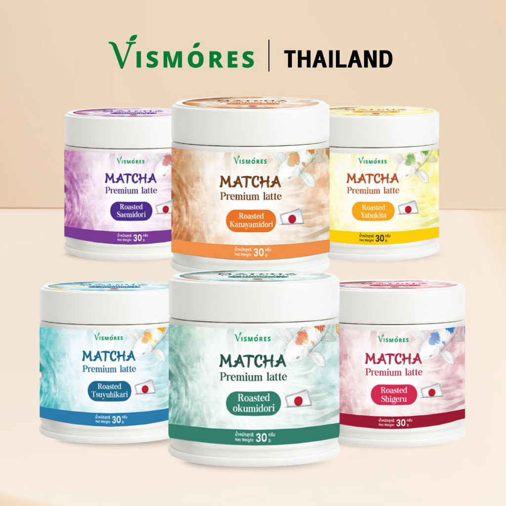 Matcha Roasted Premium Latte Collection vismores มัทฉะ พรีเมี่ยมลาเต้ 30g