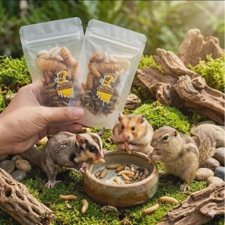 แมลงฟรีซดราย รวม ดักแด สะดิ้ง จิ้งหลีด ด้วง หนอนไม้ไผ่  ขนาด…