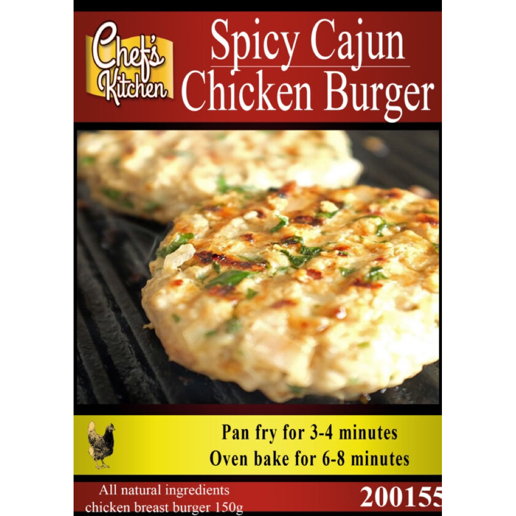 Spicy Cajun Chicken Burger 150gx2 - เบอร์เกอร์ไก่เคจุนสไปซีา 150กรัมx2