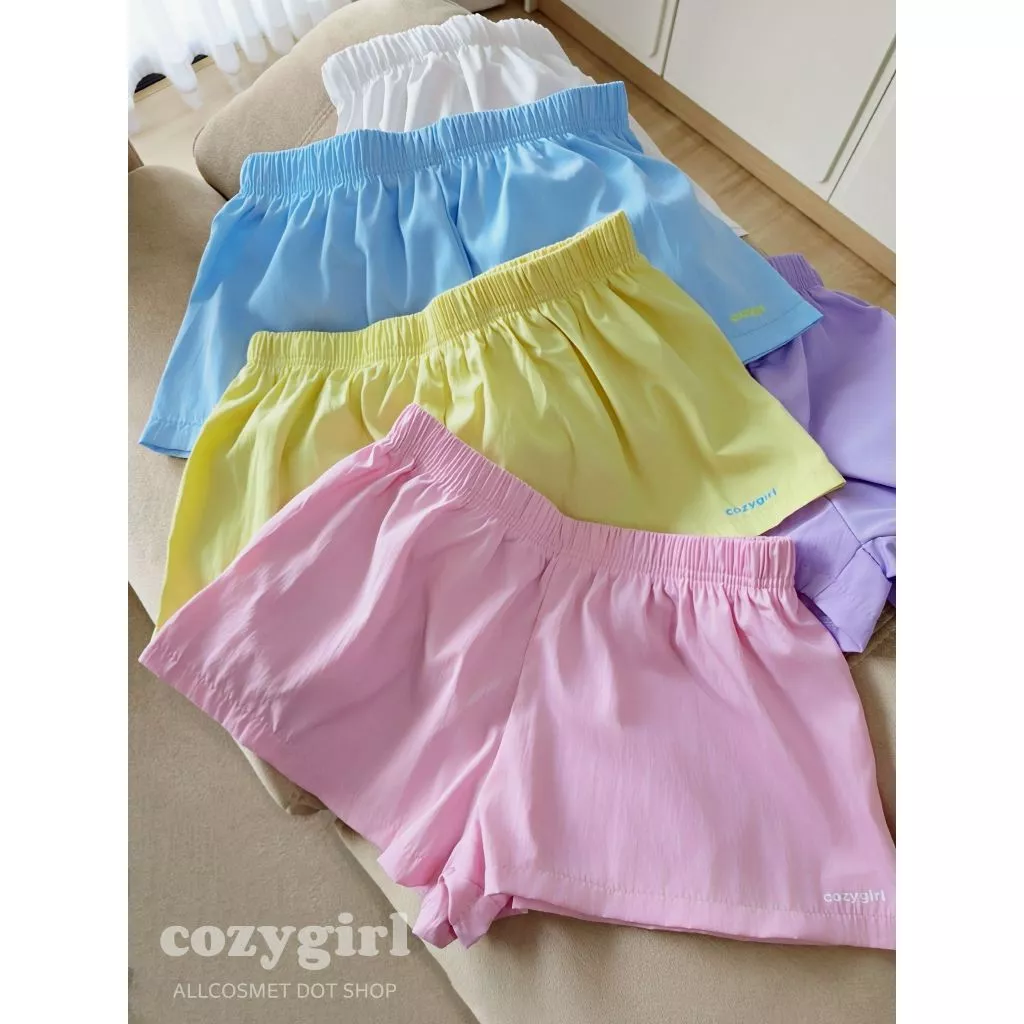 กางเกงขาสั้นผ้าร่ม Cozygirl แห้งไว เบาสบาย S-3XL