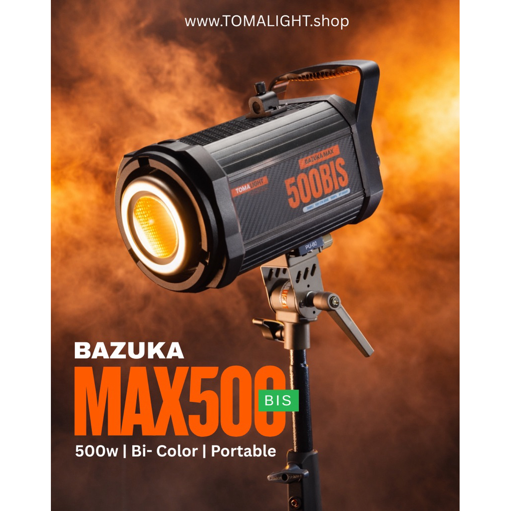 [ สต็อกไทย ] Bazuka Max500BIS เล็กที่สุดแรง 500walt (แท้) สว่าง 60,000lux ปรับอุณหภูมิสีได้ 2700-650