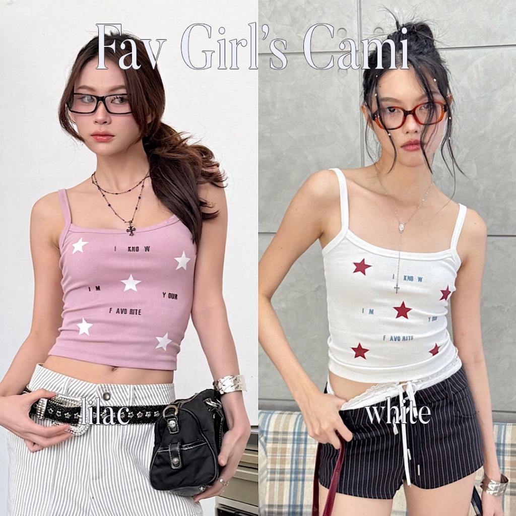 Choosedress A2023 Fav Girl's Cami เสื้อสายเดี่ยวสไตล์ Y2K สกรีนลายดาว