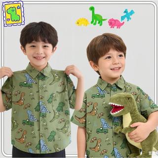MC219 เสื้อเชิ้ตเด็กผู้ชาย ลายไดโนเสาร์  เสื้อแขนสั้นเด็ก  ผ้าคอตตอนนิ่ม