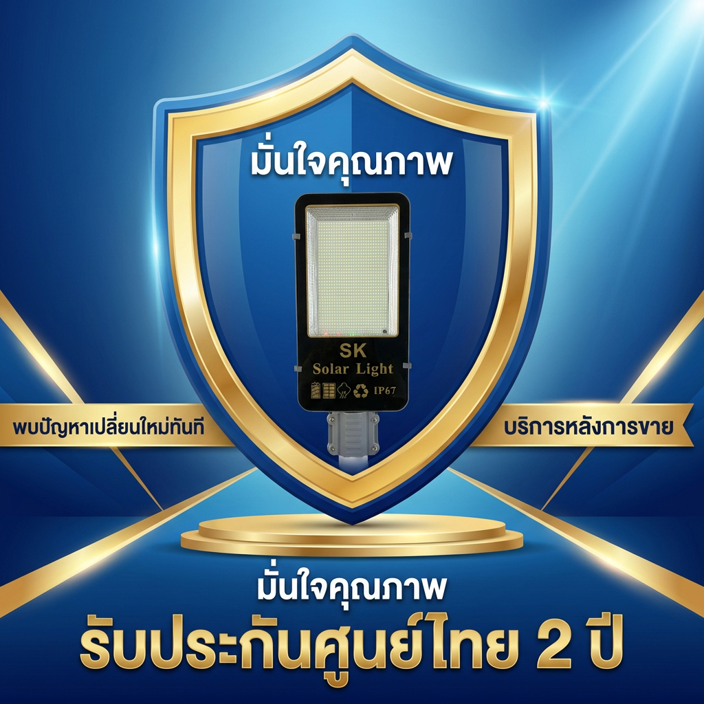 โคมไฟถนนโซล่าเซลล์ C600W วัตต์แท้1032SMD IP67 สว่าง12-16ชม.ส่อง500ตร.ม.รับประกัน2ปี พร้อมส่งSK.solar ราคา ถูกที่สุด ดีลบีเคเค แกลเลอรีภาพที่ 7