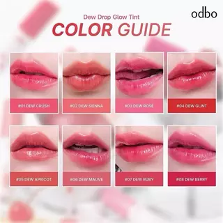 ลิปทินท์ ODBO DEW DROP GLOW TINT OD5027 ดิว ดรอป โกลว์ ทินต์ โอดีบีโอ เนื้อฉ่ำวาว ลิป ติดทน บางเบา