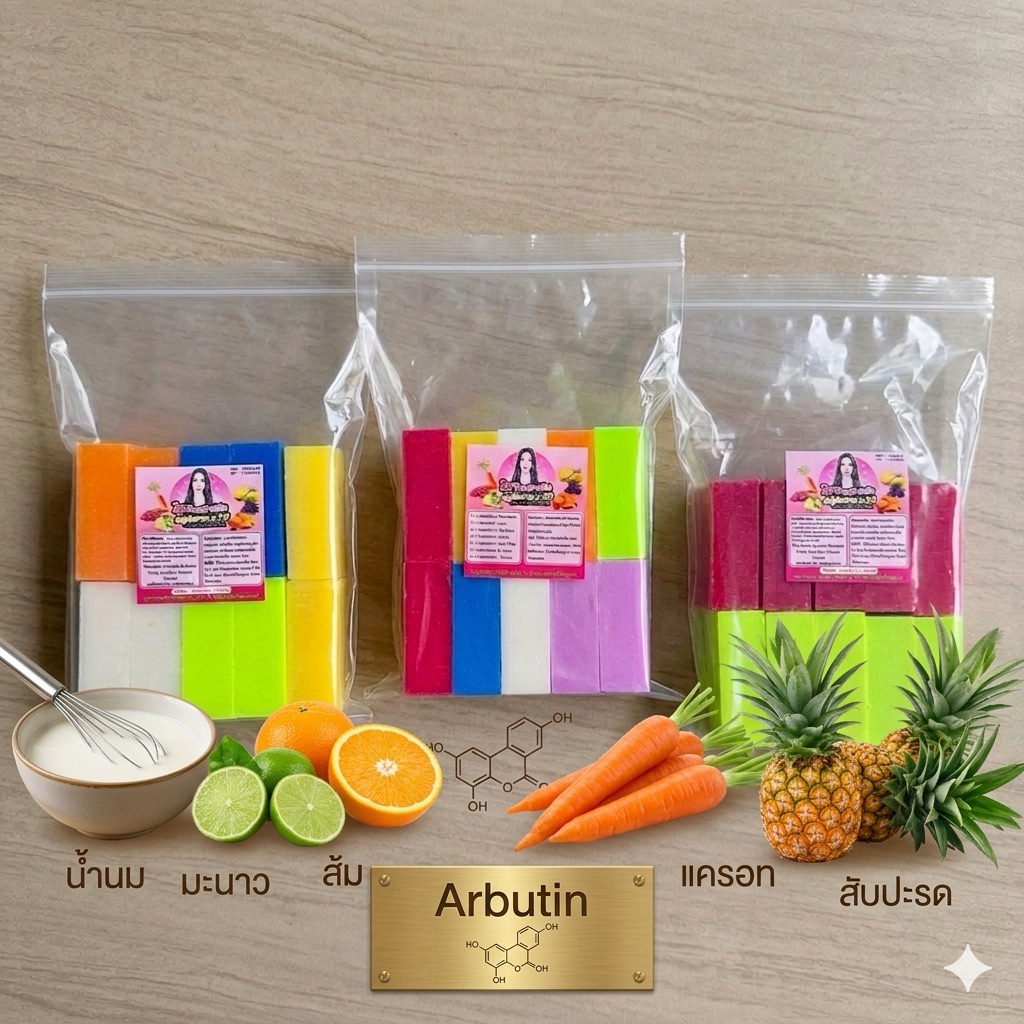 สบู่ซาร่า โซป ไวท์ สบู่เร่งใส สบู่ระเบิดขี้ไคล แถมตาข่าย1ใบ