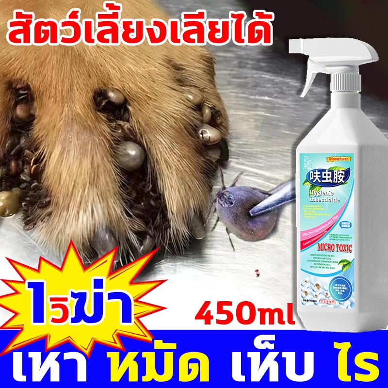 การฆ่าหมัดใน1วิ ยาฆ่าเห็บหมัด หมัด กำจัดเหาไรเห็บ สเปรย์กำจัดเห็บ ไม่มีสารตกค้าง450ml เสียชีวิต100% สเปรย์แมงสาบ