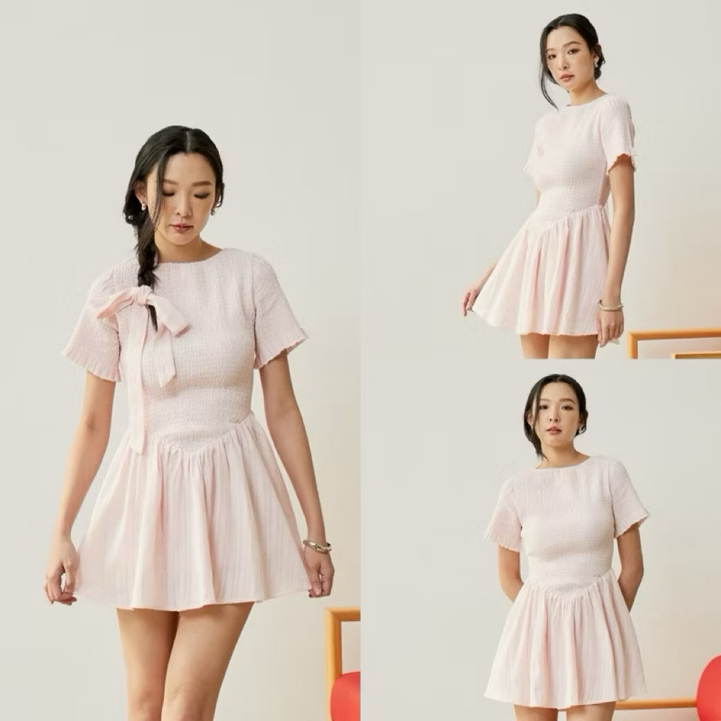 Swana.ss - Gemy mini dress  สีชมพู มือหนึ่ง
