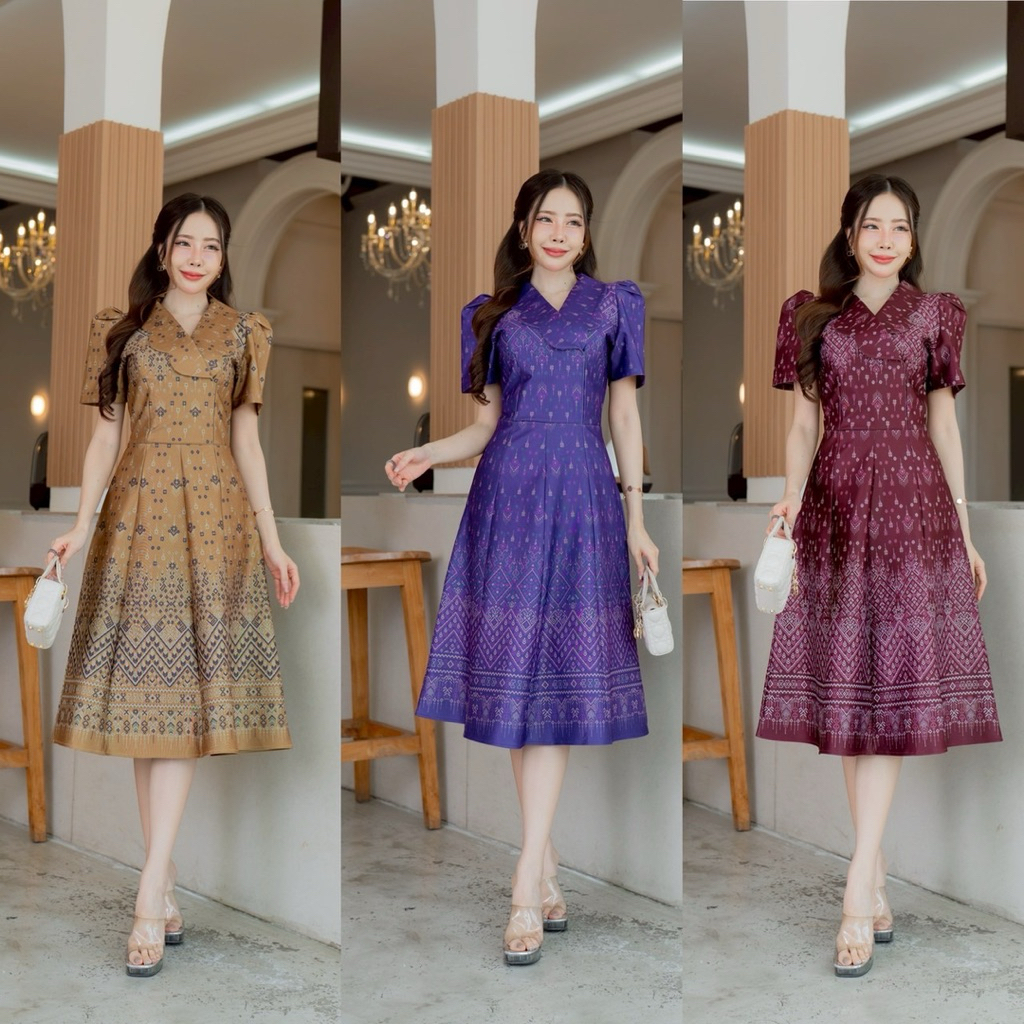 เดรสลายไทยสวยๆ ทันสมัย…
