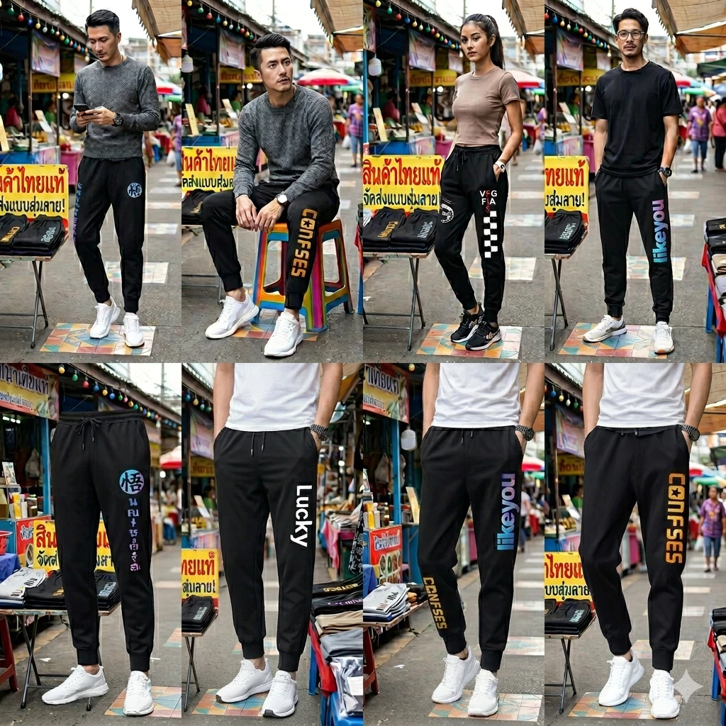 กางเกงวอร์มขายาว ราคาถูก 🔥 ล้างสต็อค M-5XL ผ้านุ่ม ใส่สบาย สุ่มลาย พร้อมส่ง