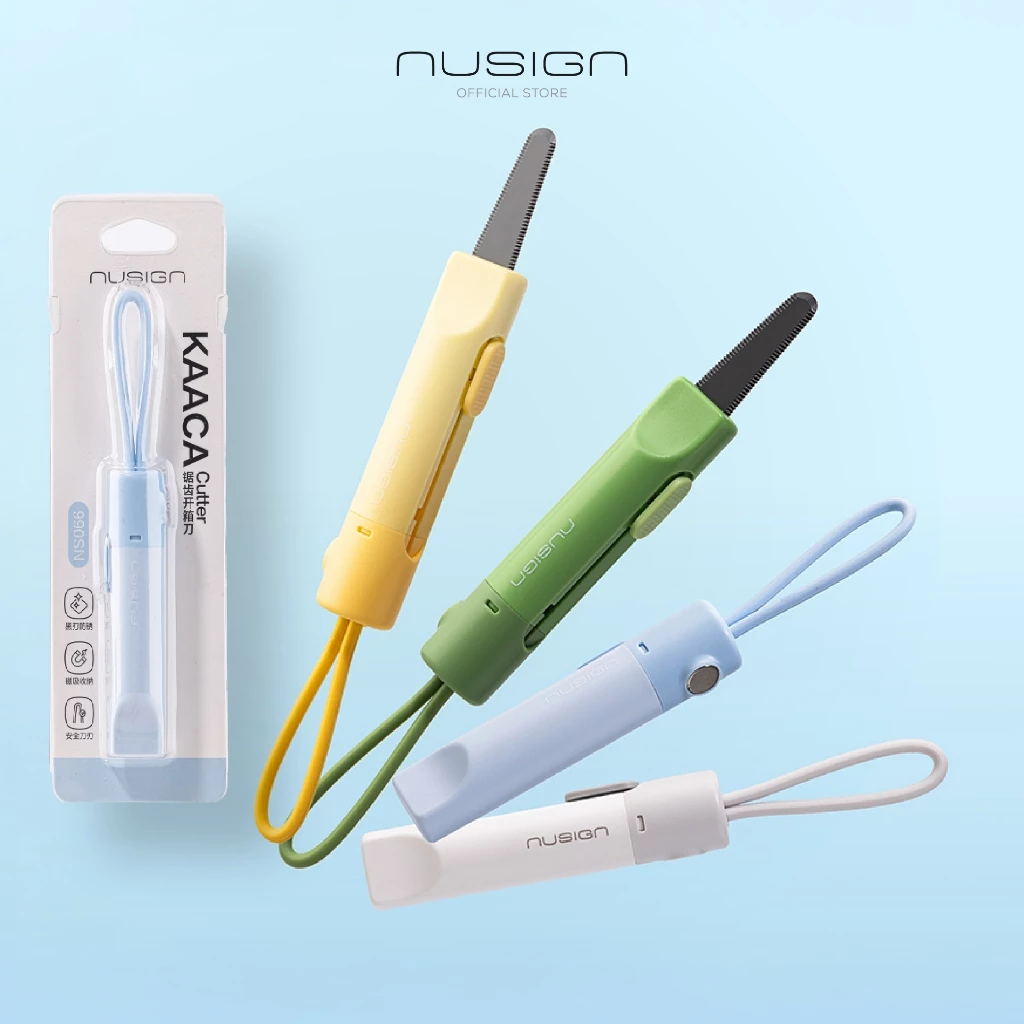 (Nusign) คัตเตอร์พกพาห้อยได้ Deli รุ่น NS066 รูปทรงทันนสมัย น่าใช้งาน มี 4 สี จำหน่าย 1 ชิ้น Cutter
