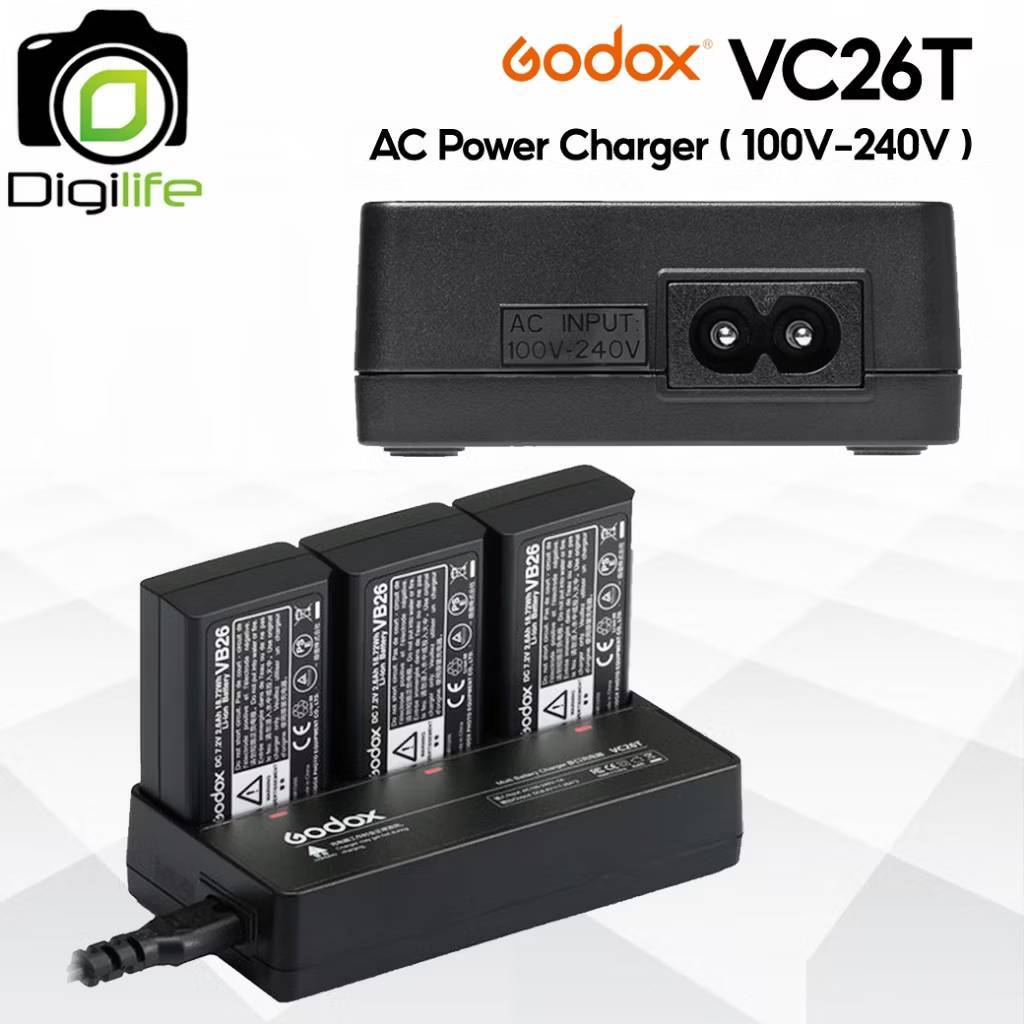 Godox Charger VC26 For Battery VB26, VB30, WB100, สำหรับ V1, V1Pro, V100, V860III, AD100Pro, MF-R76,