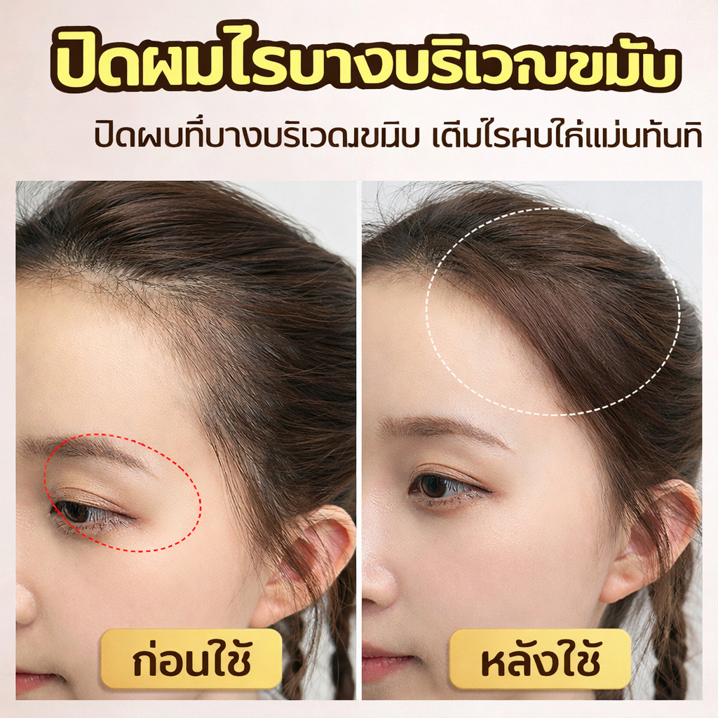 ผงแรเงาหนังศีรษะ กันน้ำ กันเหงื่อ ให้ผมฟูธรรมชาติ ไม่หลุดร่วง เติมเต็มศีรษะล้าน ตั้งทรงได้นาน ซ่อมผมอย่างเป็นธรรมชาติ