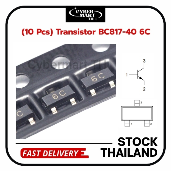 (10 Pcs) Transistor BC817-40 6C (SOT-23) NPN 45V/0.5A