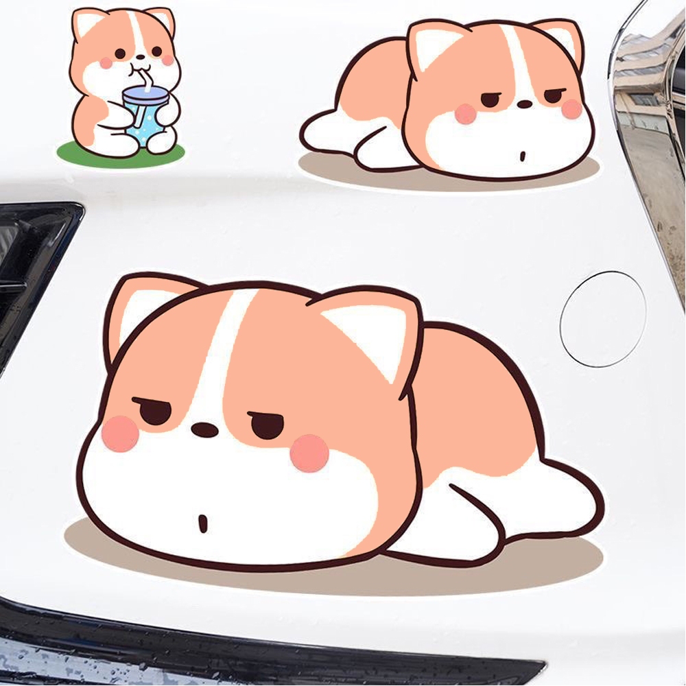 1 เซ็ท (ส่งจากไทย) สติ๊กเกอร์สัตว์เลี้ยง สติ๊กเกอร์แมว สติ๊กเกอร์การ์ตูน ติดรถ ติดแอร์ ติดได้หลากหลาย car sticker