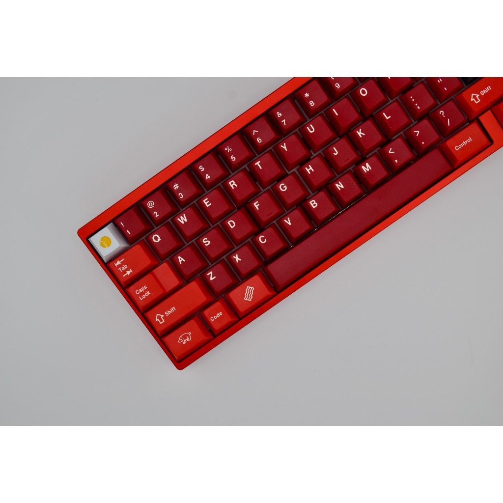 Neo65 Mechanical Keyboard Red 65% | GMK Jamon R2 + Novelties + HIBI Artisan | Solder PCB | Custom Ke