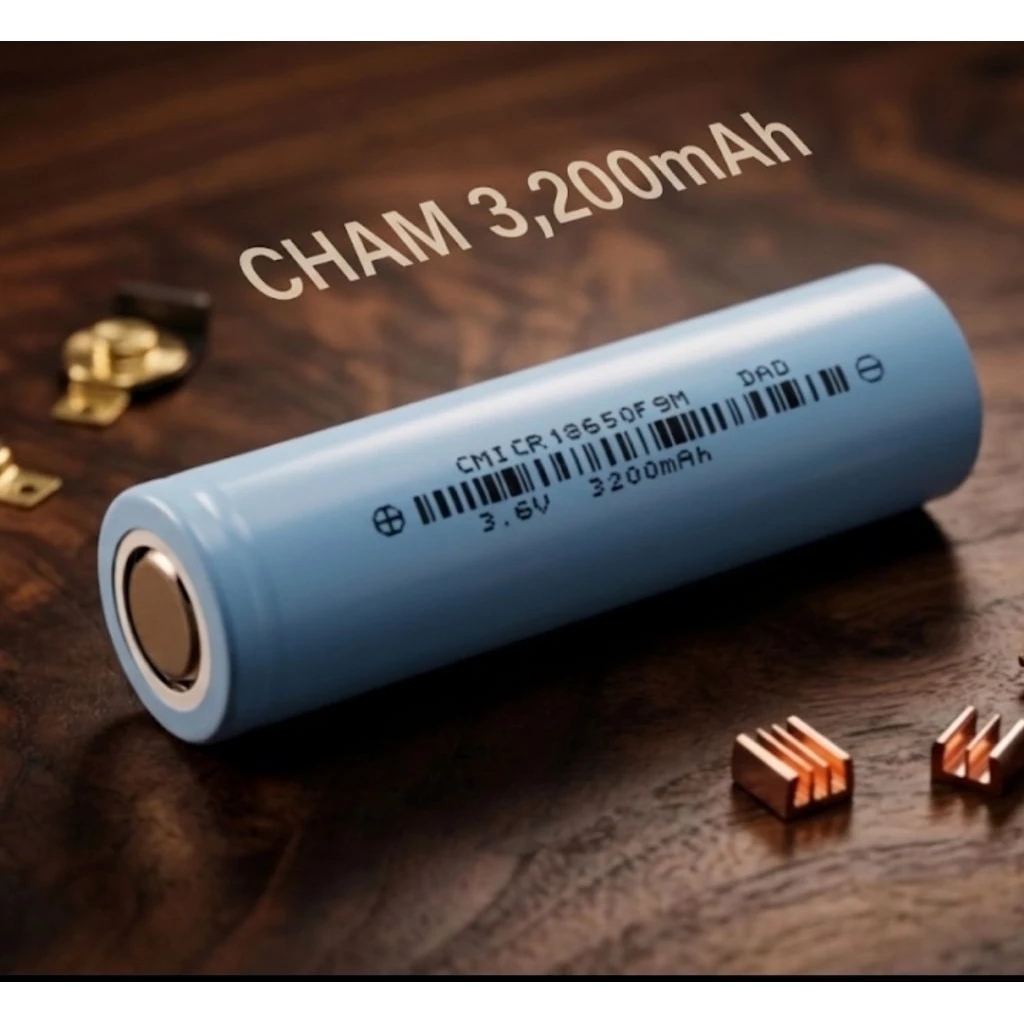 ราคาโปร ถ่านชาร์จหัวแบน แบตเตอรี่ลิเธียม CHAM แท้ 18650 ICR 3,100mAh 3C แอมป์เต็ม