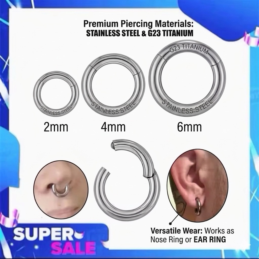 จิวหู ห่วง จิวตาไก่ สแตนเลส Ear Tunnel Ear Plug ต่างหูขยายหู จิวหูระเบิด 2mm-6mm Stainless Steel Bod