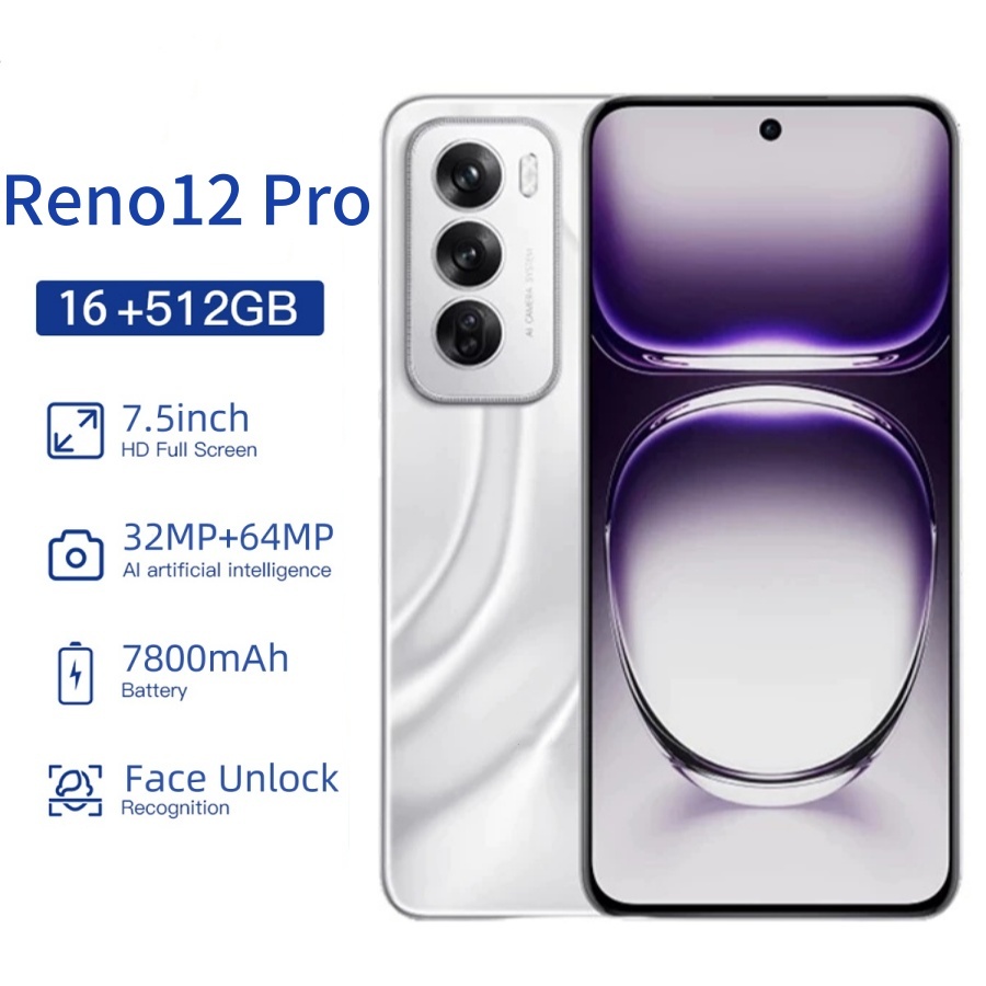 Smartphone Reno12 Pro 16GB RAM+512GB ROM 7.5 inch full screen support 2 SIM card android 13.0