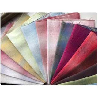 ผ้าทอสีเหลือบเนื้อดีมาก ผ้าทำกระเป๋าสไตร์ญี่ปุ่น ผ้าทำงานDiy(สีเหลือบ สีพื้น)