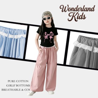 กางเกงลำลองเด็ก ระบายอากาศ หลวม เด็กผู้หญิง กางเกงขากว้าง ลว…