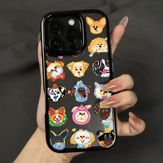 INS เหมาะสำหรับ iPhone 11 13 17 Pro Max 16 15 14 12 11 Pro Max Air 13Proเคสโทรศัพท์มือถือ TPUกันกระแทกรูใหญ่ลายการ์ตูนใส