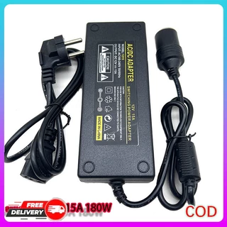 แปลงไฟบ้าน 220V เป็นไฟรถยนต์ 12V DC 220V to 12V 15A Home Power Adapter Car Adapter AC Plug Car Adapter หม้อแปลงไฟ