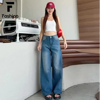 กางเกงยีนส์เอวสูง ทรงสวย ใส่แล้วขายาว 🦵 ทรงกระบอกใหญ่เกาหลี สไตล์ลิซ่า แมทง่าย ใส่ได้ทุกวัน ราคาถูกจริง