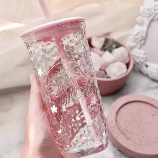 Starbucks Blossom breeze glass Cold cup 500ml🌸แก้วstarbucks แก้วสตาร์บัคส์คอลซากุระ