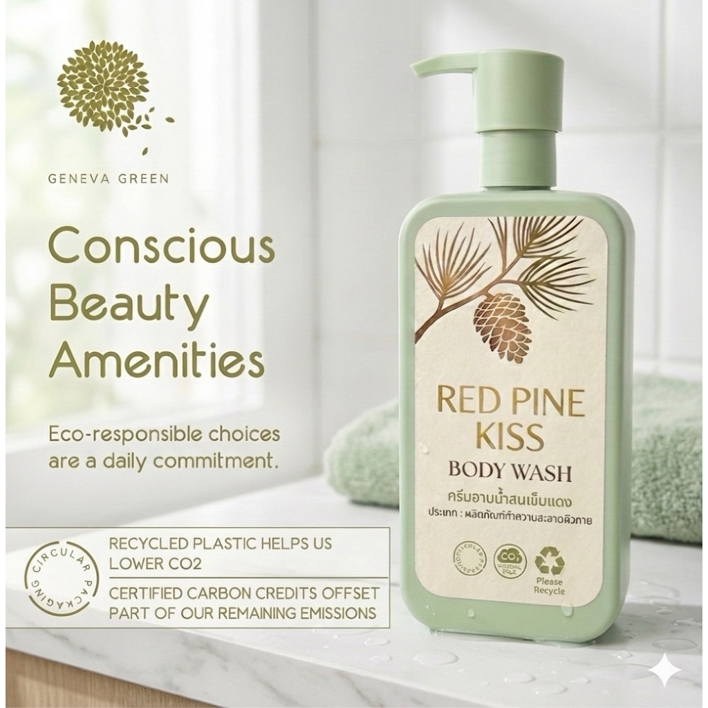 🌿Redpine Kiss Body wash🌿 ครีมอาบน้ำน้ำมันสนเข็มแดง (Red Pine Needle Oil) ปริมาณ 350ml.