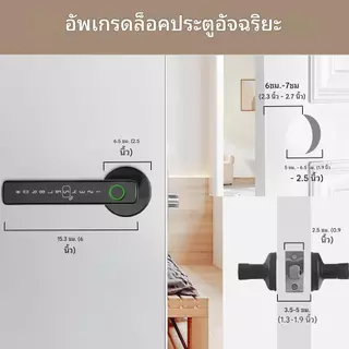 Tuya E-ason shop 7-in-1 Digital Door Lock ลูกบิดประตูอัจฉริยะ ล็อคดิจิตอล ลายนิ้วมือ รหัส บัตร IC บลูทูธ ปลดล็อคระยะไกล