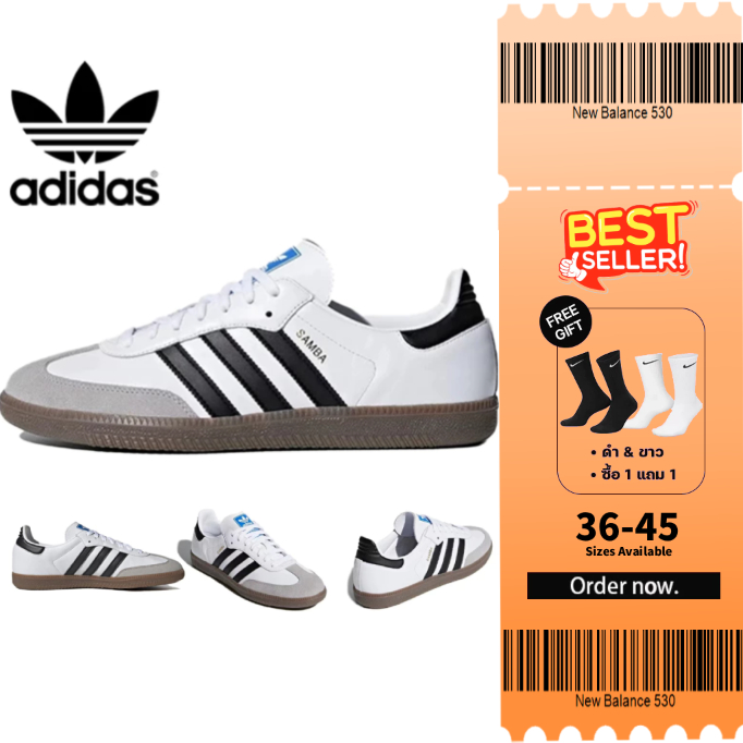พร้อมส่งในไทย24 Adidas samba OG Original VEGAN รองเท้ากีฬาสำหรับผู้ชายและผู้หญิงที่สวมใส่สบายและลำลอง