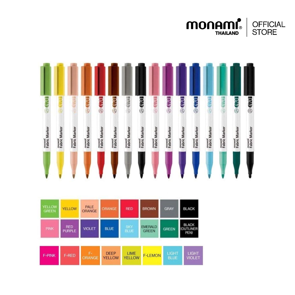 Monami ปากกามาร์คเกอร์เขียนผ้า รุ่น Fabric Marker 470 (ด้ามเดี่ยว)