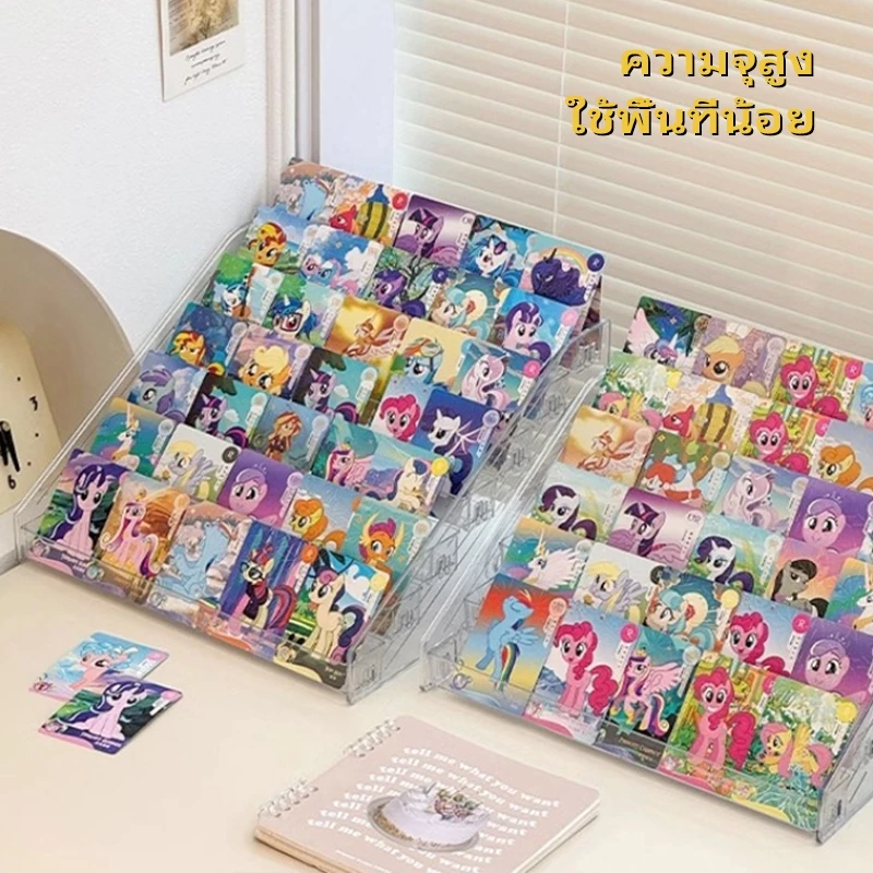 ที่วางโชว์การ์ด ชั้นวางโมเดล ชั้นวางอะคึริลิคใส แบบขั้นบันได การออกแบบที่เรียบง สีโปร่งใส สามารถวางยา/เครื่องสำอางได้