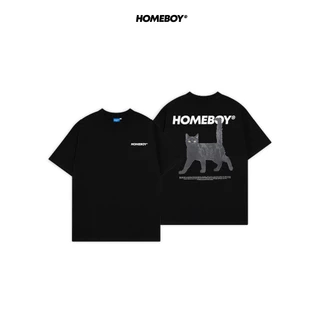 HOMEBOY เสื้อOVERSIZE HB.HIMA.DIZZY.CAT คอตตอน100% ใส่ได้ทุกวัน