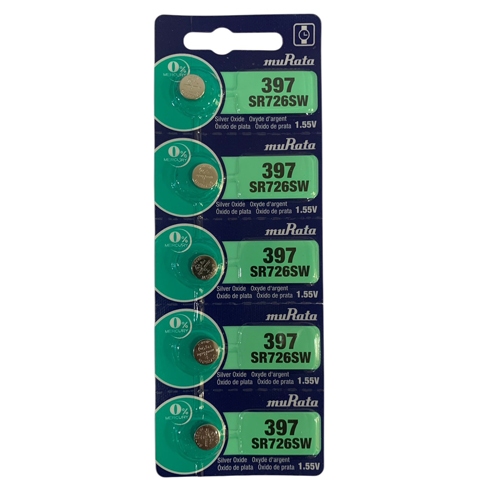 ถ่านกระดุม Murata SR726,SR726SW,397 จำนวน 1แผง มี 5ก้อน