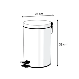 ถังขยะแบบเหยียบสเตนเลส 12 ลิตร KASSA HOME รุ่น 11054-005 ขนาด 25 x 25 x 38 ซม. สีเงิน