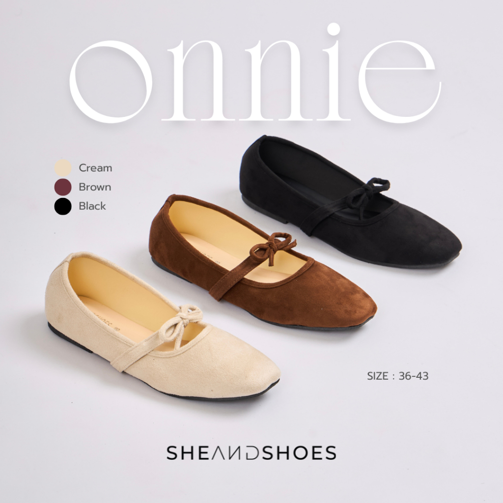 🚗 ส่งด่วน กทม - Onnie(ออนนี่) รองเท้า Mary Jane [ Sz.36-43 ] แมรี่เจนหนังกลับ