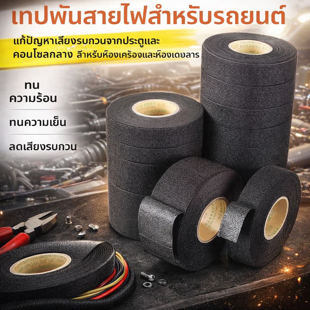 เทปผ้าพันสายไฟรถยนต์ เทปพันสายไฟ