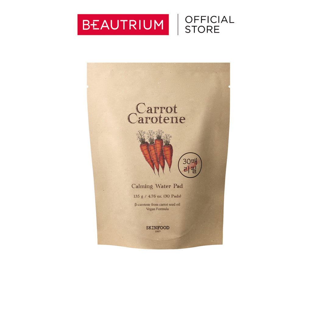 SKINFOOD Carrot Carotene Calming Water Pad Refill 30pads ผลิตภัณฑ์บำรุงผิวหน้า 135g