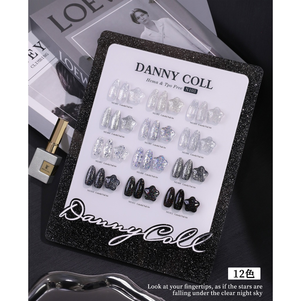 🔥พรีออเดอร์ Hema & TPO Free🔥N103 สีกลิตเตอร์ 12 สี แบรนด์ Danny Coll