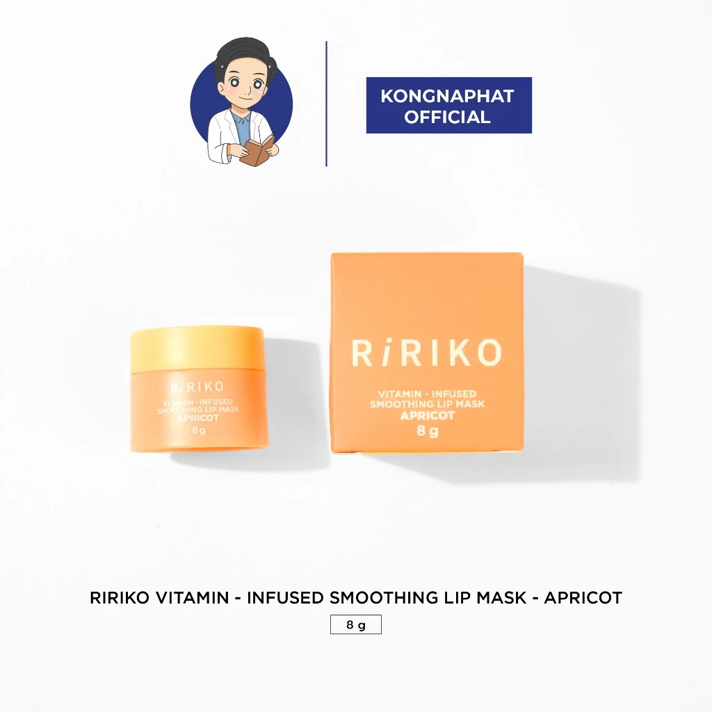 RIRIKO VITAMIN-INFUSED SMOOTHING LIP MASK APRICOT - ริริโกะ วิตามิน อินฟิวส์ สมูทติ้ง ลิป มาส์ก แอปริคอต 8g