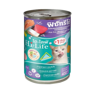 ยกลัง12กระป๋อง Hi-Life ไฮไลฟ์ อาหารเปียกแมว แบบกระป๋อง ขนาด400g/กระป๋อง