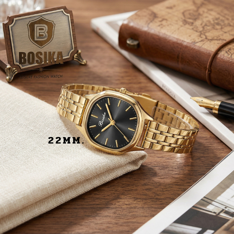BOSIKA นาฬิกาข้อมือผู้หญิง สายเลส เหมาะสำหรับทุกลุคทุกสไตล์ พร้อมส่ง