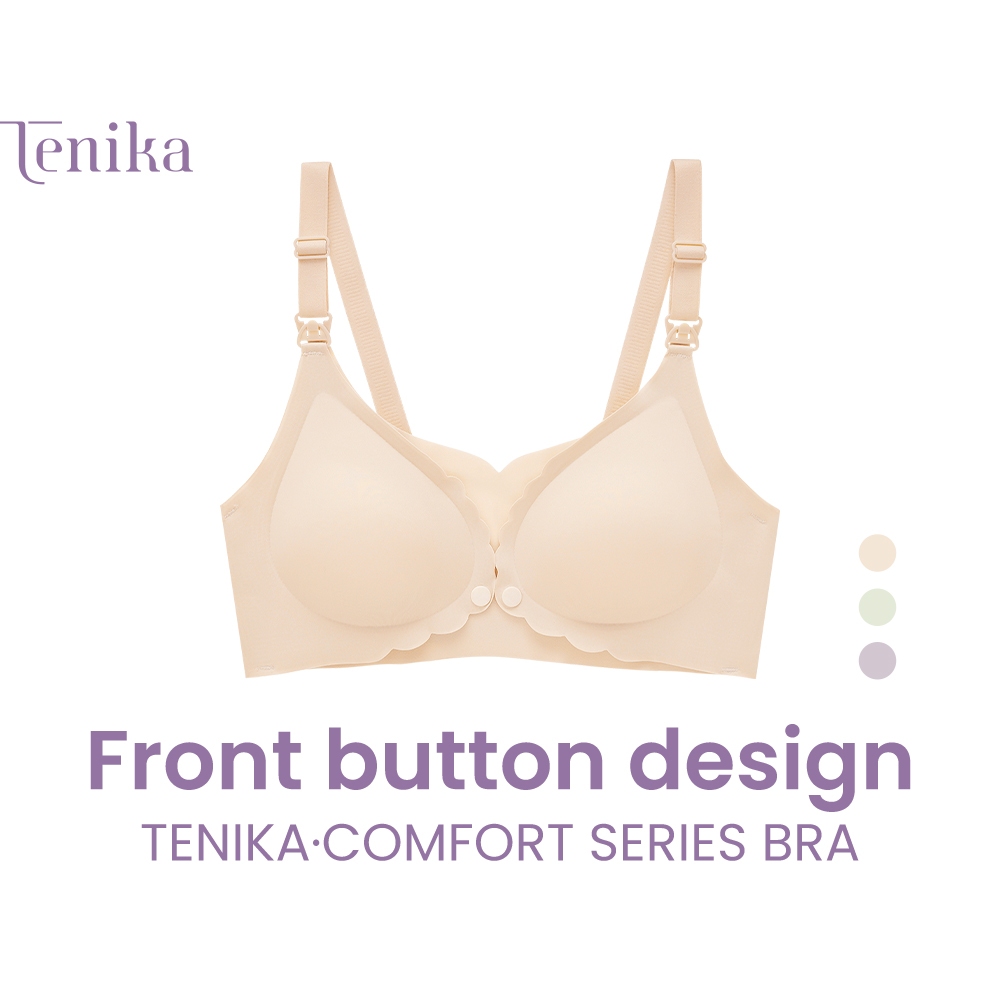TENIKA เสื้อในให้นม  บราแบบเปิดด้านหน้า Plus Size Nursing Bra สะดวก ผ้านิ่ม ไร้รอยต่อ เปิด-ปิดสะดวก Bra-103