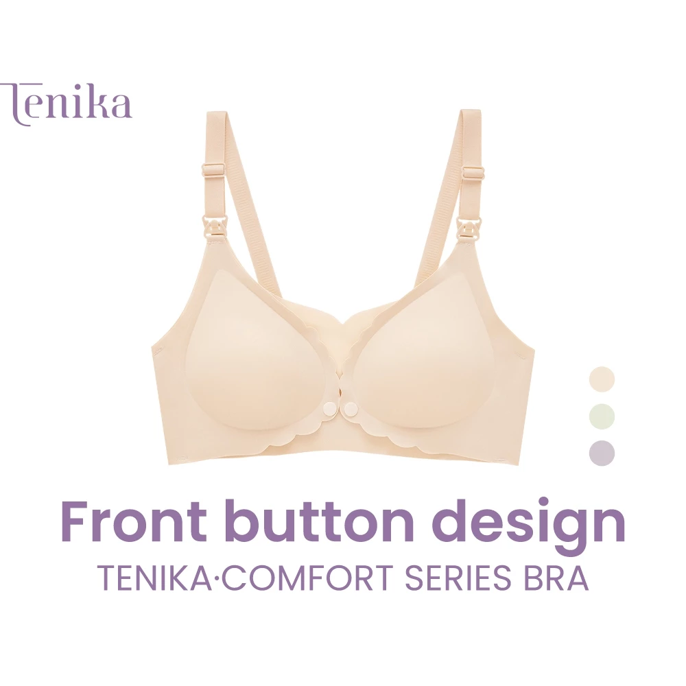 TENIKA เสื้อในให้นม บราแบบเปิดด้านหน้า Plus Size Nursing Bra สะดวก ผ้านิ่ม ไร้รอยต่อ เปิด-ปิดสะดวก Bra-103
