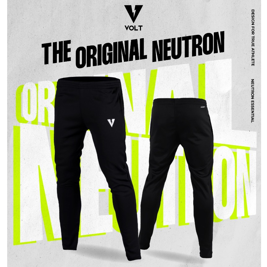 VOLT กางเกงขายาวผู้ชาย รุ่น NEUTRON 001 ESSENTIALS สีดำ ผ้ายืด ระบายอากาศ สำหรับเทรนนิ่งและออกกำลังกาย